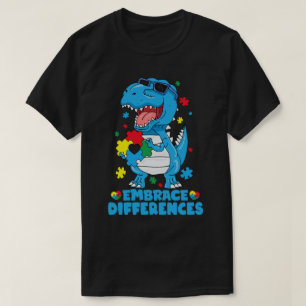 Rex Dinosaur Autism Awarenes T Shirt