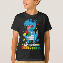 Rex Dinosaur Autism Awarenes T Shirt