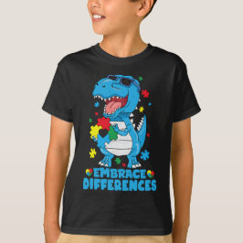 Rex Dinosaur Autism Awarenes T Shirt