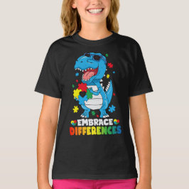 Rex Dinosaur Autism Awarenes T Shirt