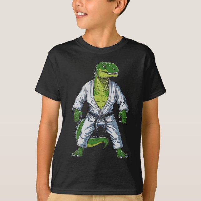 Rex Dinosaur Kampsport Kampsportutövare Jiu-jitsu T Shirt (Framsida)