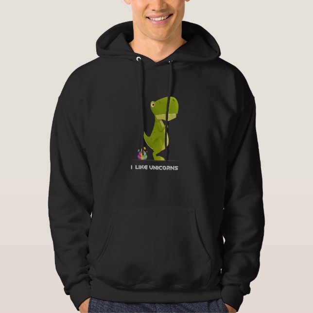 rex Dinosaur love unicorns men and women trex Hoodie (Framsida)