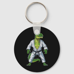 Rex Dinosaur Martial Arts Martial Artist Jiu-jitsu Nyckelring