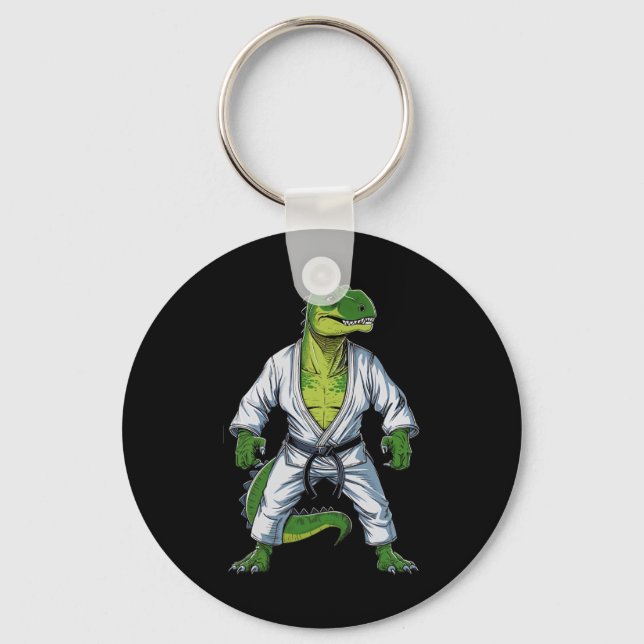 Rex Dinosaur Martial Arts Martial Artist Jiu-jitsu Nyckelring (Framsida)