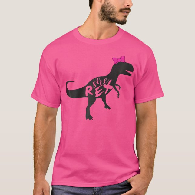 Rex Dinosaur Shirt for Women and Girls T Shirt (Framsida)