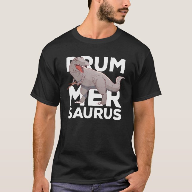 Rex Drummersaurus Drums Drummer Boys Drummer Girls T Shirt (Framsida)