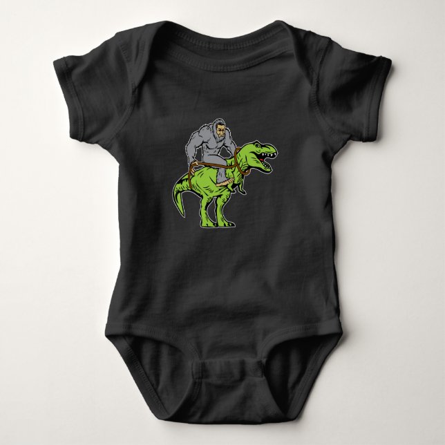 Rex för Bigfoot Sasquatch ridningDinosaur T Shirt (Framsida)