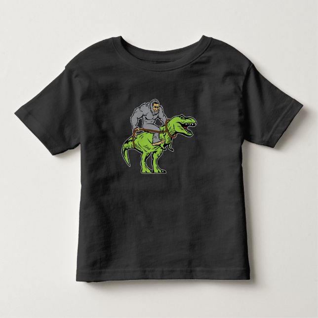 Rex för Bigfoot Sasquatch ridningDinosaur T Shirt (Framsida)