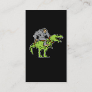 Rex för Bigfoot Sasquatch ridningDinosaur T Visitkort