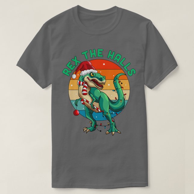 Rex: Hallarna Jul Dinosaur TRex Julafton T Shirt (Design framsida)
