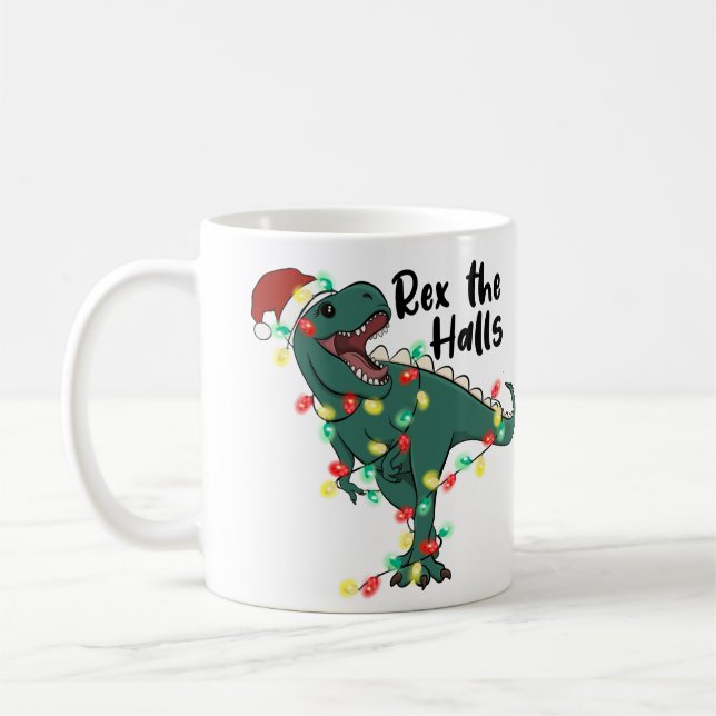 Rex Halls Dinosaur T-rex-jul Kaffemugg (Vänster)