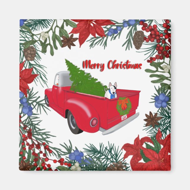 Rex i Vintage Red Lastbil Magnet (Framsidan)