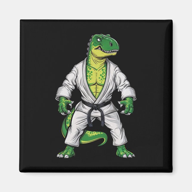 Rex kampsport Dinosaurie Jiu-jitsu Bjj Karate  Magnet (Framsidan)