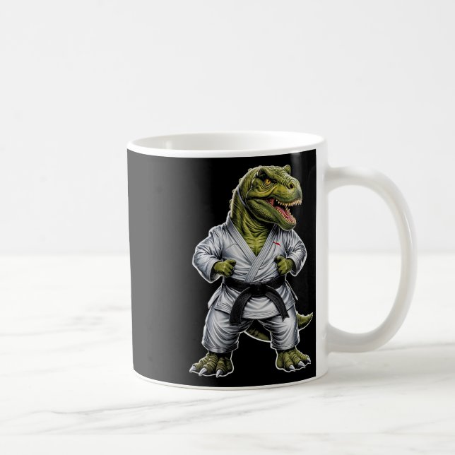 Rex kampsport Dinosaurie Karate Jiu-jitsu Ninja  Kaffemugg (Höger)