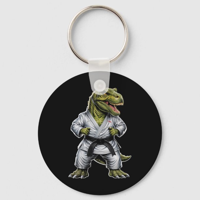Rex kampsport Dinosaurie Karate Jiu-jitsu Ninja  Nyckelring (Framsida)