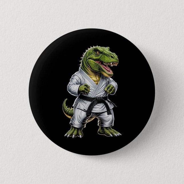 Rex kampsport dinosaurie karate judo Bjj fighter  Knapp (Framsida)