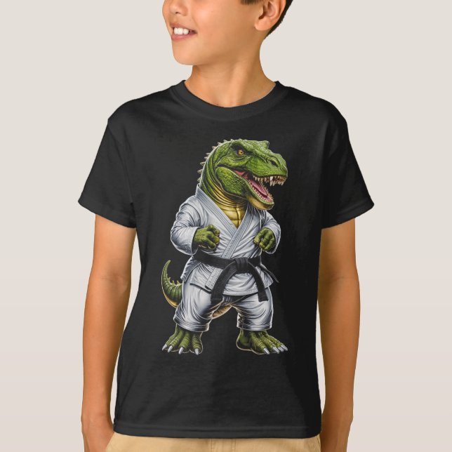 Rex kampsport dinosaurie karate judo Bjj fighter  T Shirt (Framsida)