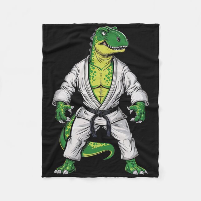 Rex Martial Arts Dinosaur Jiu-jitsu Bjj Karate Fleecefilt (Framsidan)