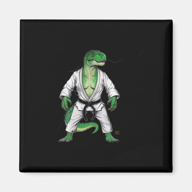 Rex Martial Arts Dinosaur Judo Jiu-jitsu Karate Magnet (Framsidan)