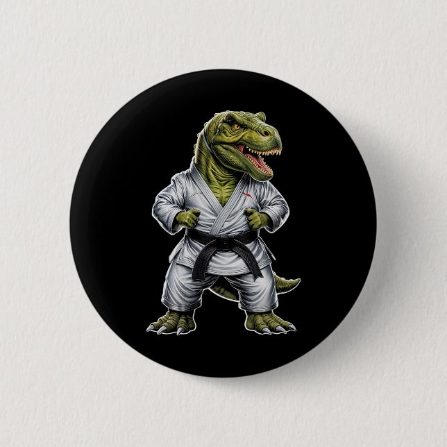Rex Martial Arts Dinosaur Karate Jiu-jitsu Ninja  Knapp (Framsida)