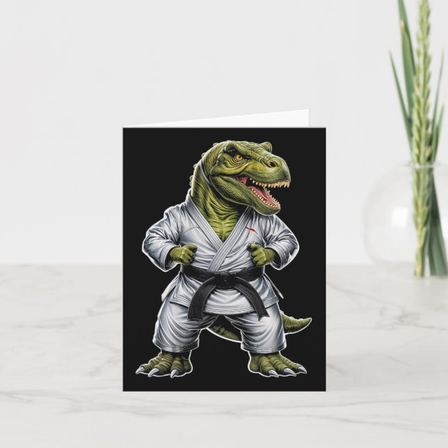 Rex Martial Arts Dinosaur Karate Jiu-jitsu Ninja Kort (Framsida)