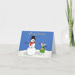 Rex- och Snögubbe-God jul-kort Helgkort