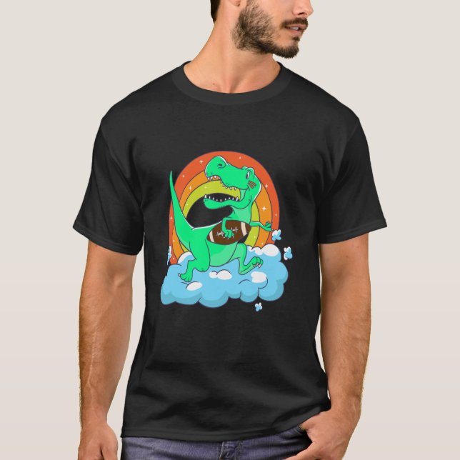 rex playing rugby football t shirt (Framsida)