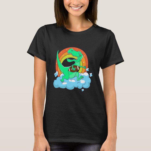 rex playing rugby football t shirt (Framsida)