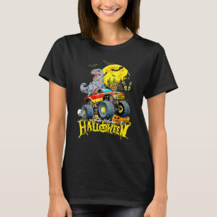 Rex Saurus Riding Monster Lastbil Happy halloween T Shirt