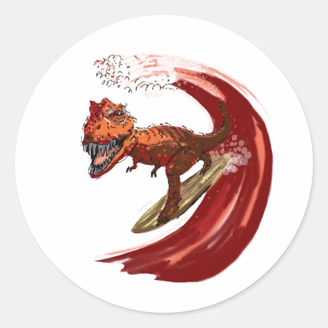 Rex SuRfinG Runt Klistermärke (Framsida)