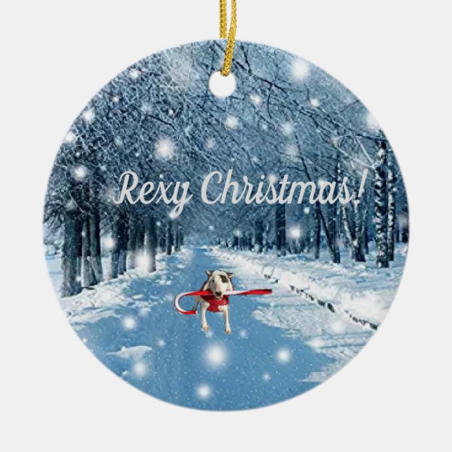 Rex TV Terrier-julprydnaden Julgransprydnad Keramik (Framsidan)
