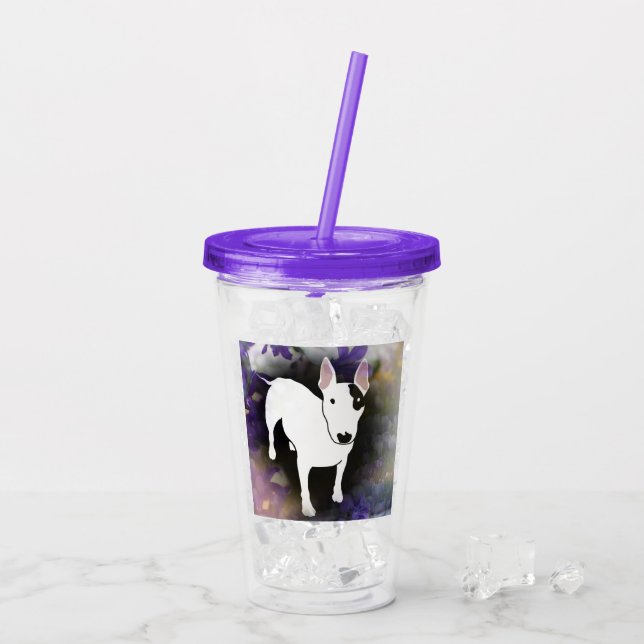 Rex TV Terrier Lila Dimma Akryltumbler Take Away Mugg (Baksida Ice)