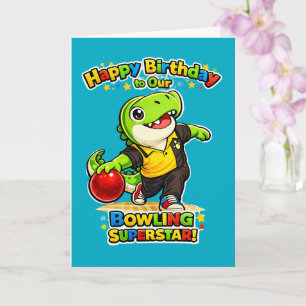 Rexy T-Rex Bowling Superstjärna Födelsedags kort
