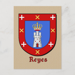 Reyes Family Heraldic Shield Vykort