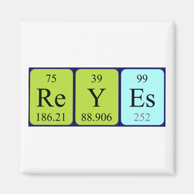 Reyes periodiskt bord namn magnet (Framsidan)