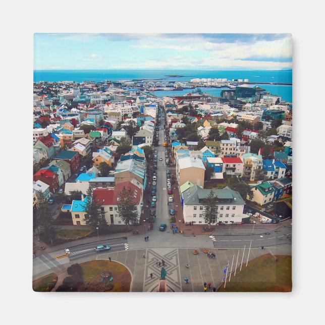 Reykjavik Aerial View Magnet (Framsidan)