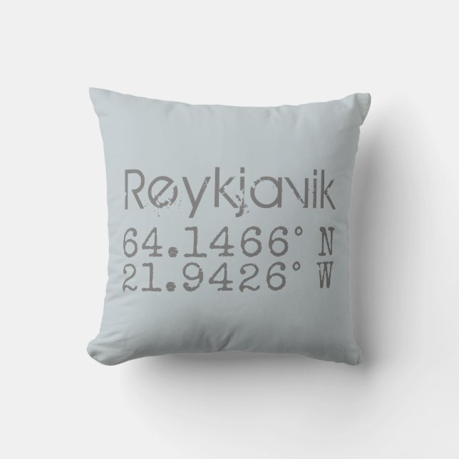 Reykjavik Belgium Latitude Longitud Kudde (Framsida)
