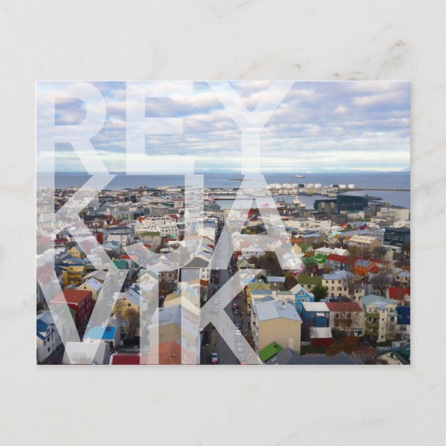 Reykjavík Cityscape POSTCARD Vykort (Framsida)