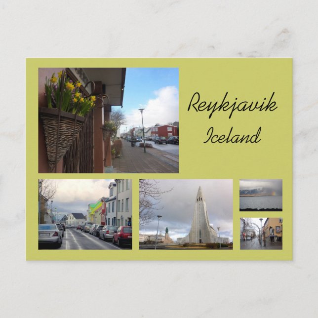 Reykjavik Collage Vykort (Framsida)