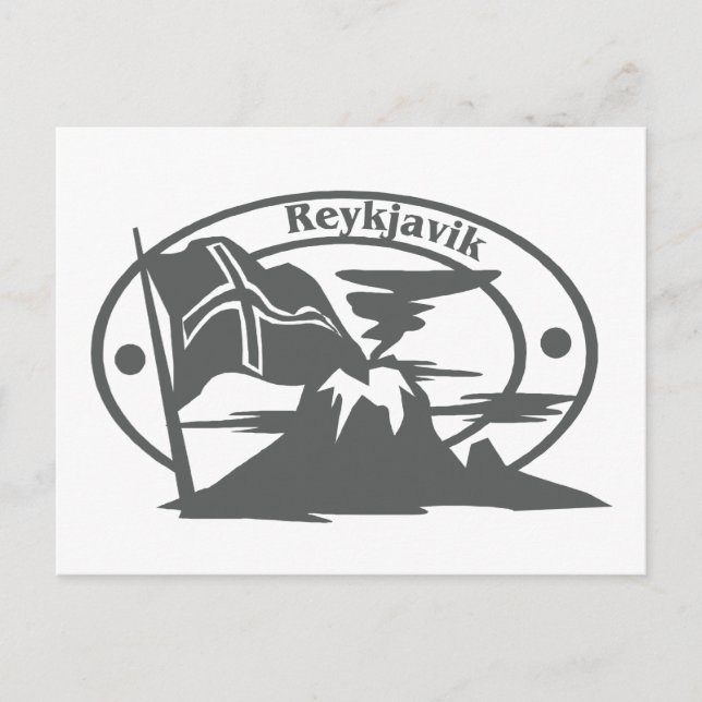 Reykjavik Frimärke Vykort (Framsida)
