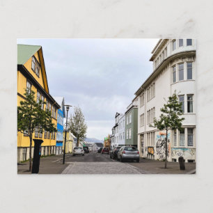 Reykjavik gatuscen Island Foto Vykort