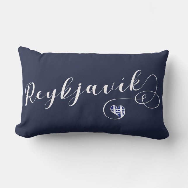 Reykjavík Heart Cushion, Island Lumbarkudde (Framsida)