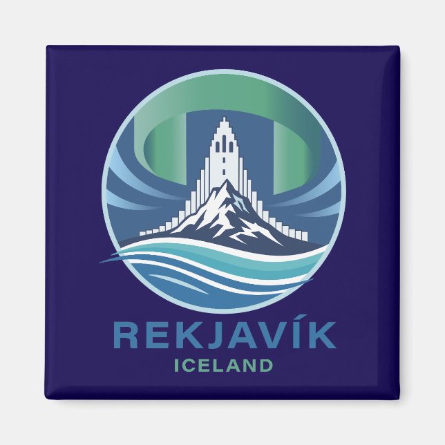 Reykjavik Iceland Europe Magnet (Framsidan)