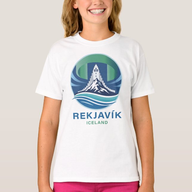 Reykjavik Iceland Europe T Shirt (Framsida)