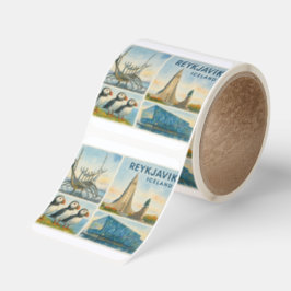Reykjavik Iceland multiview  Fyrkantigt Klistermärke
