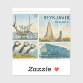 Reykjavik Iceland multiview  Klistermärken