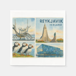 Reykjavik Iceland multiview  Pappersservett