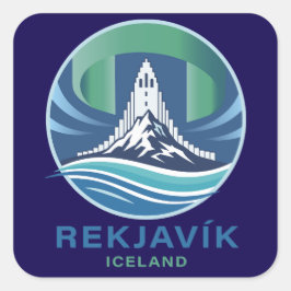 Reykjavik Island Europa Fyrkantigt Klistermärke