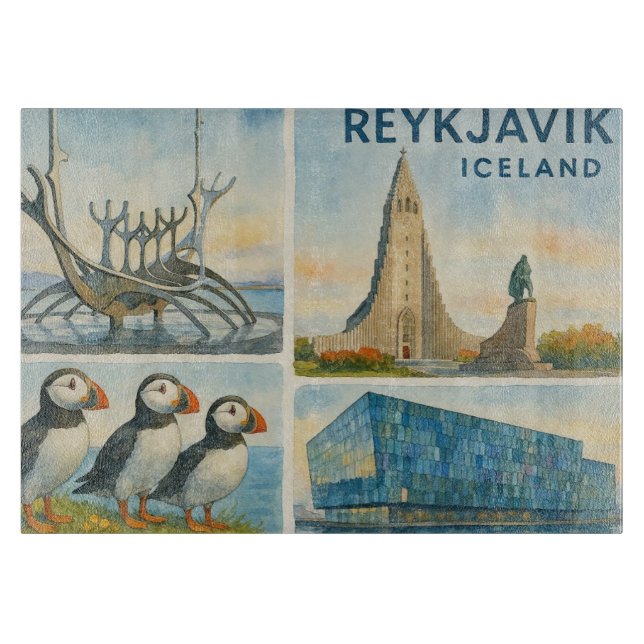 Reykjavik Island flervy  (Framsidan)
