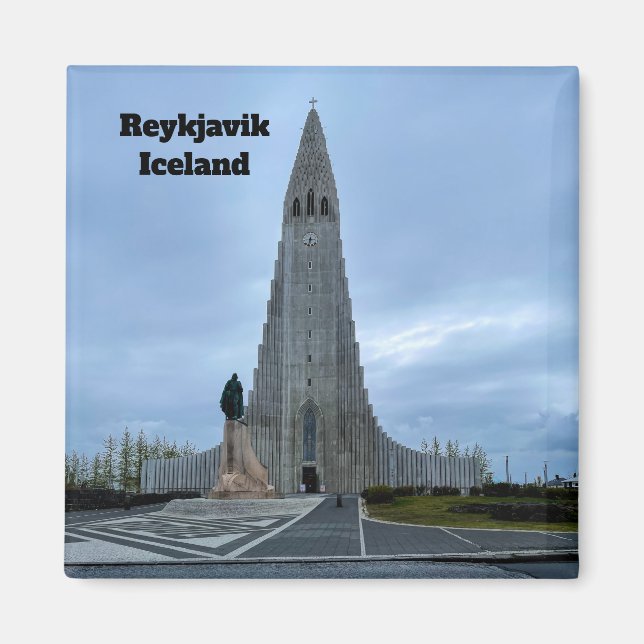 Reykjavik Island Hallgrimskirkja Personalize Magnet (Framsidan)